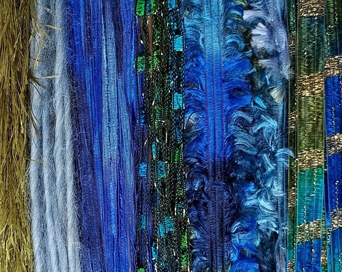 20 Yds. Mermaids Gone Wild Fiber Art Yarn Bundle/embellishment Trim/add