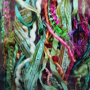 Farmers Market fiber art yarn 28 yds. bundle/embellishment trim /junk journal/dreamcatcher DIY/weaving/add-ins/tassels/fringe/scrapbook image 3