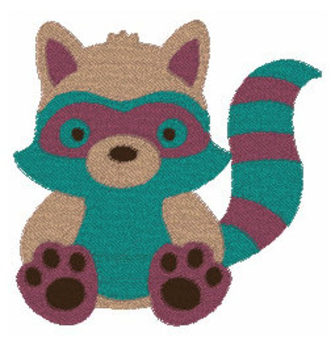Baby Racoon Design Baby Raccoon Machine Embroidery Design Baby Raccoon Embroidery Designs ...