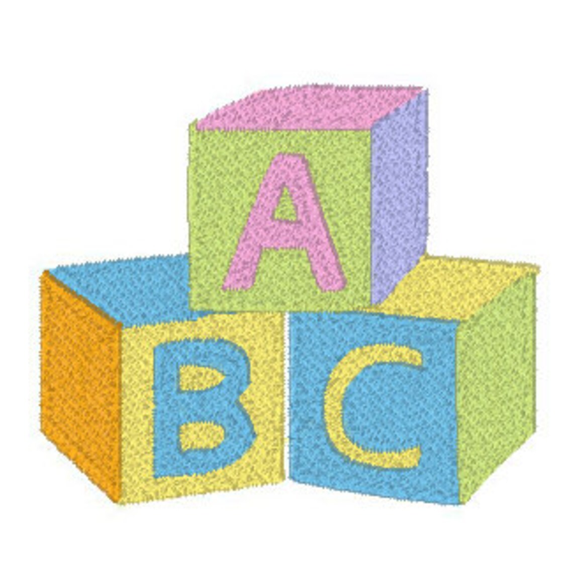 Baby Alphabet Blocks Machine Embroidery Design Baby ABC Blocks