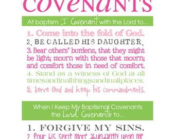 LDS Baptismal Covenants / Promise Printable Girl | Etsy