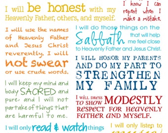 LDS Printable My Gospel Standards Girl - Etsy