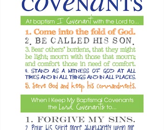 LDS Baptismal Covenants / Promise Printable Boy