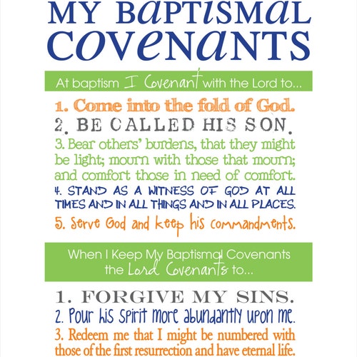 LDS Baptismal Covenants / Promise Printable Boy | Etsy