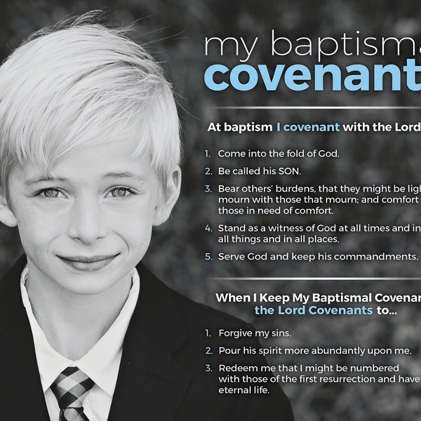 LDS Baptismal Covenants / Promise Printable Boy - Etsy