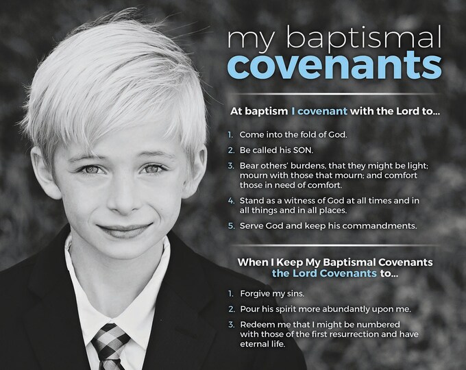 LDS Baptismal Covenants / Promise Printable Boy - Etsy