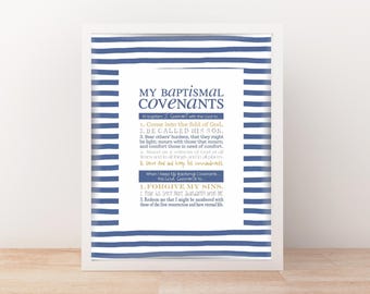 LDS Baptismal Covenants Printable for Boys | Mormon Baptism Gift | Great to be Eight | Printable | Digital Download
