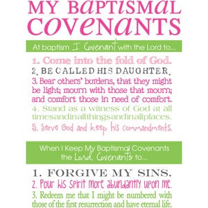 LDS Baptismal Covenants / Promise Printable Boy - Etsy