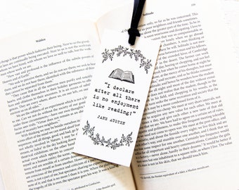 Jane Austen Letterpress Bookmark, Bookworm, Reading, Littérature, Quote, Book Nerd, Nerdy Gift