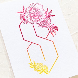 90s Cool S Ombre Letterpress Print, Wall Art Print, Nostalgia Wall Art