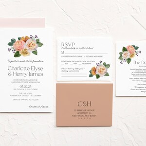 Boho Floral Wedding Invitation: Watercolor Wedding Suite