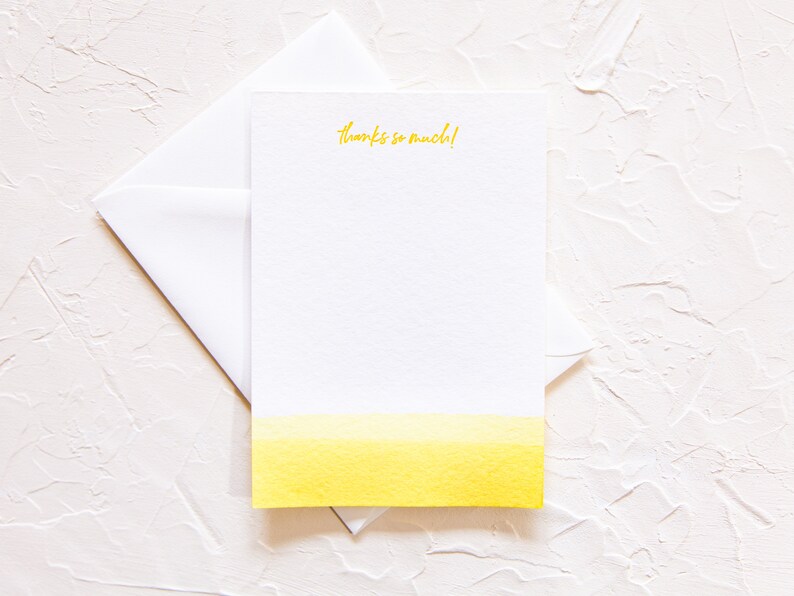 Cartes de notes dip-dyed de presse de lettre - blanc, cartes de teinture de cravate, papeterie d’ombre, papeterie personnelle 5x7 image 4