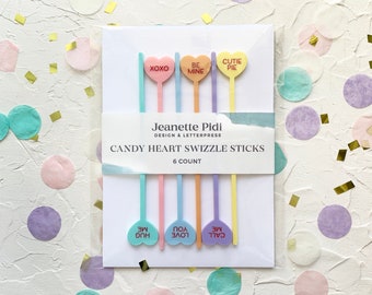 Bâtonnets de brassage de cœur de conversation, Saint-Valentin, agitateur de boisson de Galentine, cocktail, bâton de swizzle, fournitures de fête