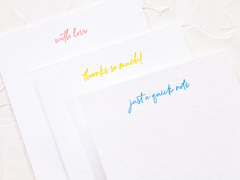 Cartes de notes dip-dyed de presse de lettre - blanc, cartes de teinture de cravate, papeterie d’ombre, papeterie personnelle 5x7 image 7