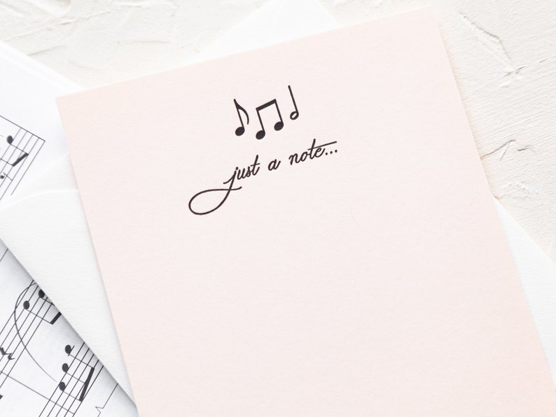 Letterpress Musical Note Cards Blank Stationery Gift for Etsy