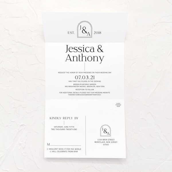 Wedding Invitation With Detachable Postcard Rsvp - Etsy