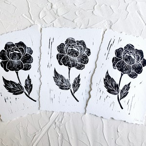 Floral Wall Art Block Print 5x7