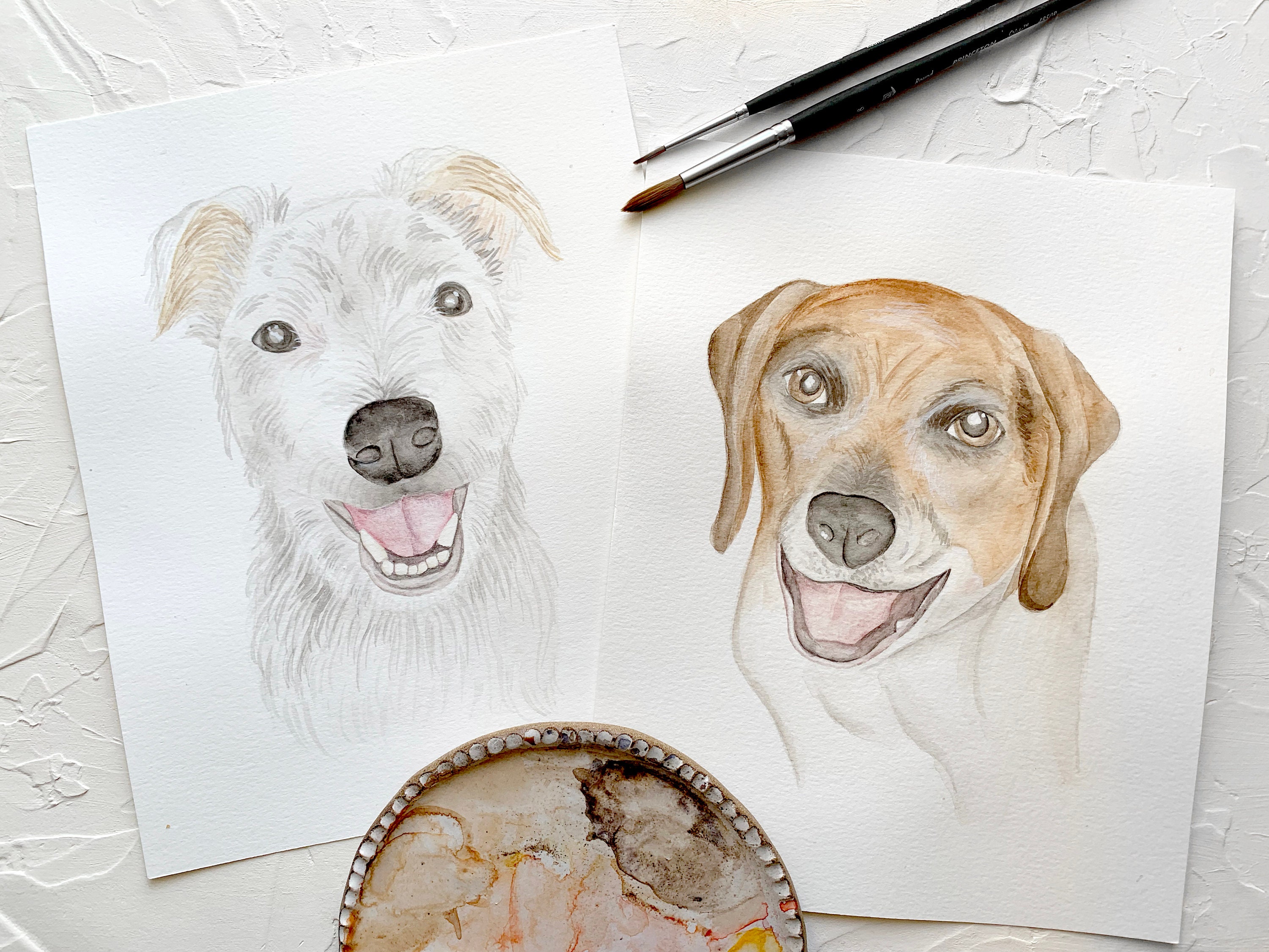 Custom Hand-painted Watercolor Pet Portrait