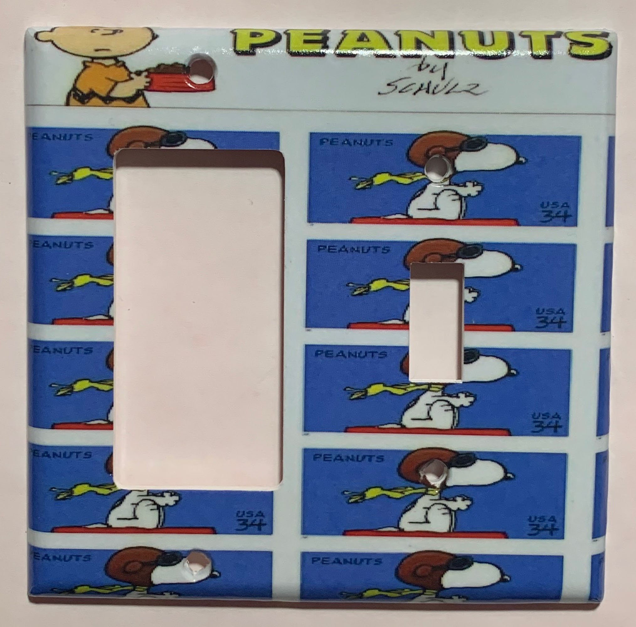 Peanuts Snoopy USPS Stamps Toggle Rocker Light Switch Power Etsy