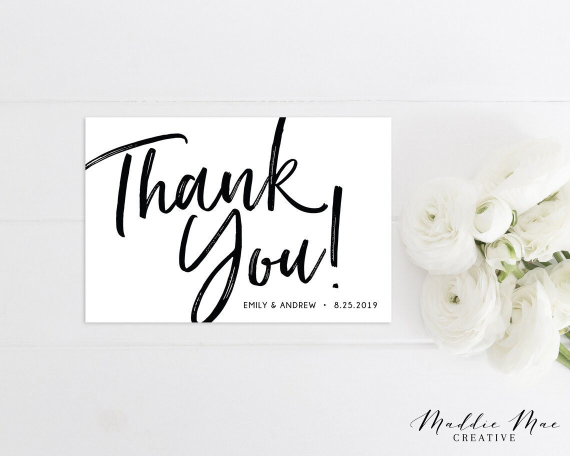 Wedding Thank You Card Postcard 4x6 Thank You Post Etsy