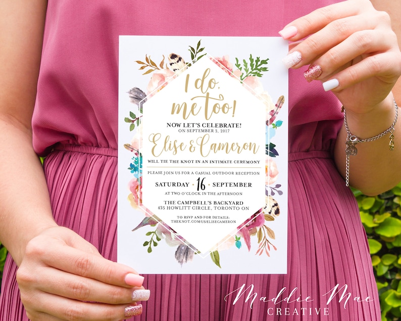 Wedding Reception Invitation Casual Wedding Invite Backyard Etsy