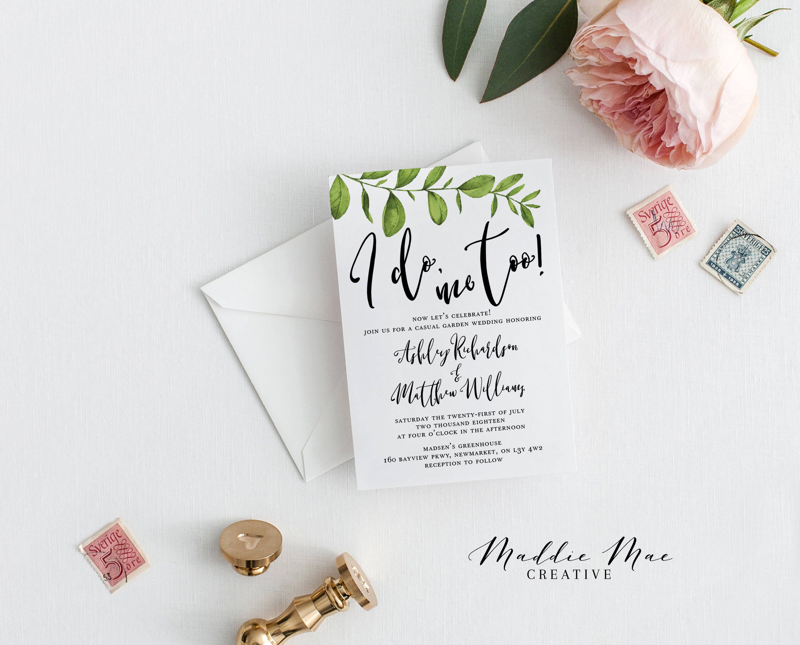 Casual Wedding Invitation I Do Me Too Backyard Wedding Etsy