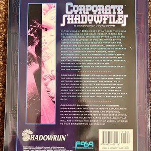 Shadowrun - Corporate Shadowfiles - Livre Collector Anglais 1993