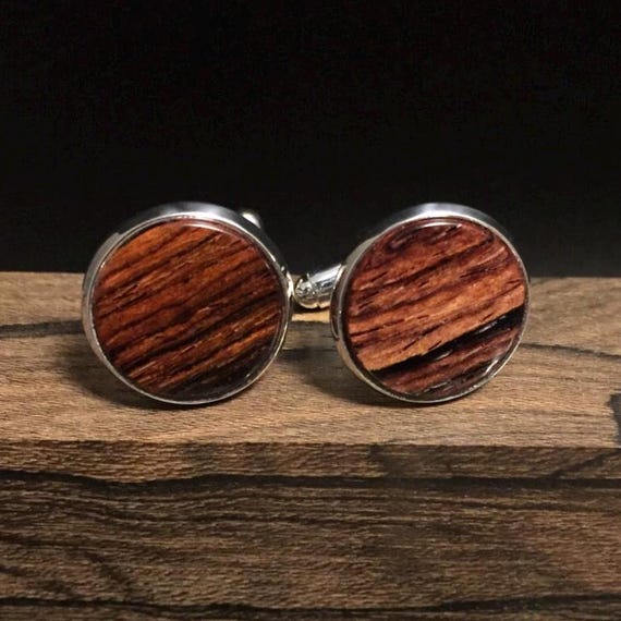 Wooden cufflinks, mens accessories, suit and tie, dapper, handcrafted, reclaimed guitar wood, silver
