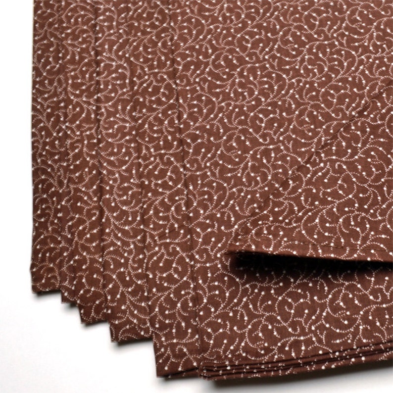 Napkins Swirls On Dark Brown Cotton Set of 6