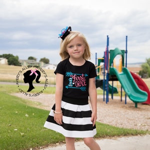 1st Grade, 2nd Grade, 3rd Grade Any Grade Girls Arrow Black Applique ...