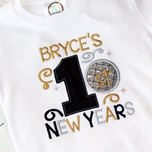 Boys Personalized 1st New Years - Boys Embroidered First New Year&#39;s Shirt or Bodysuit, New Years Eve Outfit