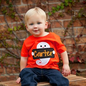 Personalized Ghost Boys Applique Halloween Orange Shirt or - Etsy