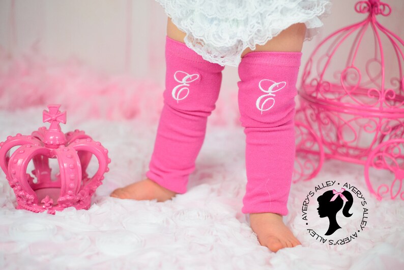 Girls Personalized Hot Pink Leg Warmers With White Initial Etsy