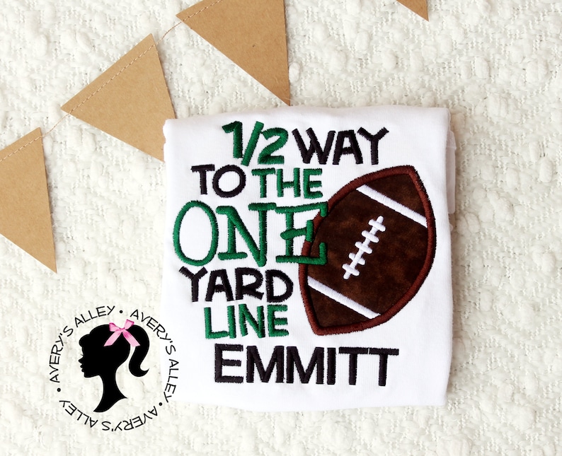 1/2 way to the ONE yard line Personalized Boys Football Half Etsy
