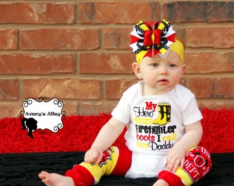 My Hero Wears Firefighter Boots I Call Him Daddy Girls Fireman