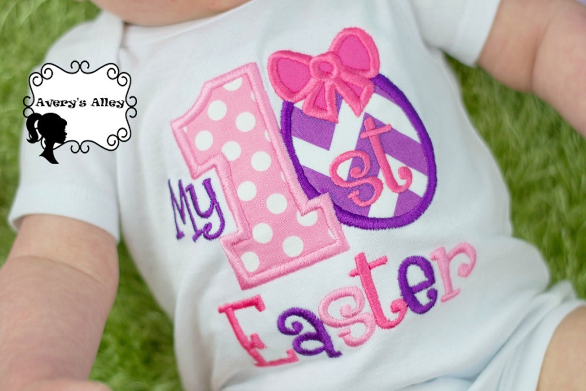 My 1st Easter Girls Chevron Applique First Easter Shirt & Etsy