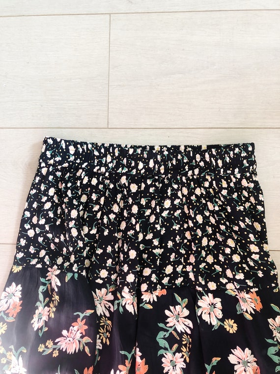 Vintage colorful midi floral skirt - image 4