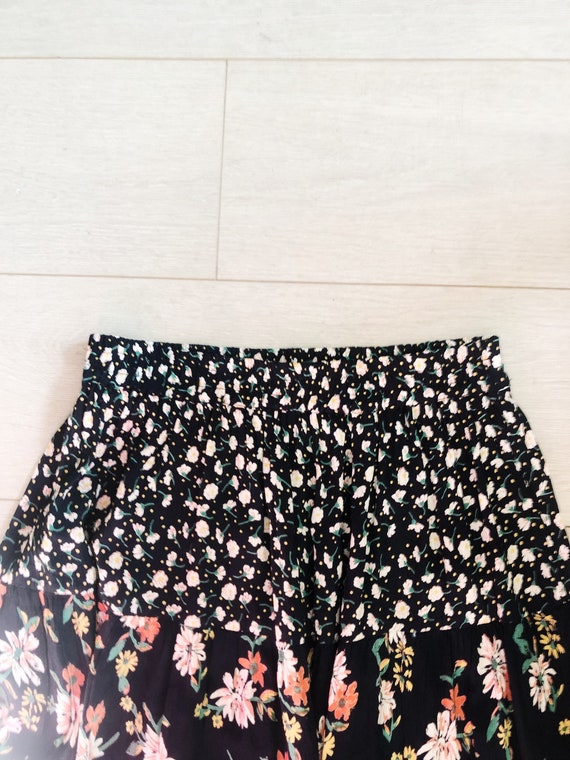 Vintage colorful midi floral skirt - image 3