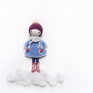 kikalite Snowflake amigurumi winter doll English / German / Turkish / Italian crochet pattern image 4