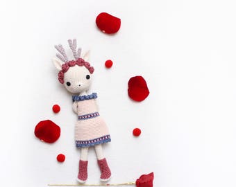 kikalite - Deer Girl Deedee - amigurumi doll - English pattern - kikalite