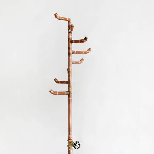 Free Standing Coat Rack Copper Coat Tree 8 Hooks Handcrafted Etsy