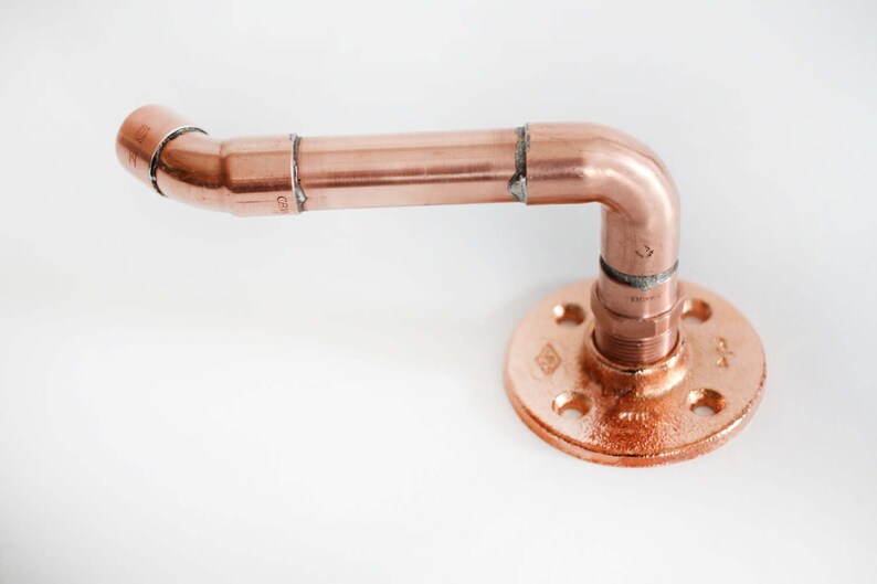 Copper Toilet Paper Holder, Polished Copper Pipe on Copper Plated