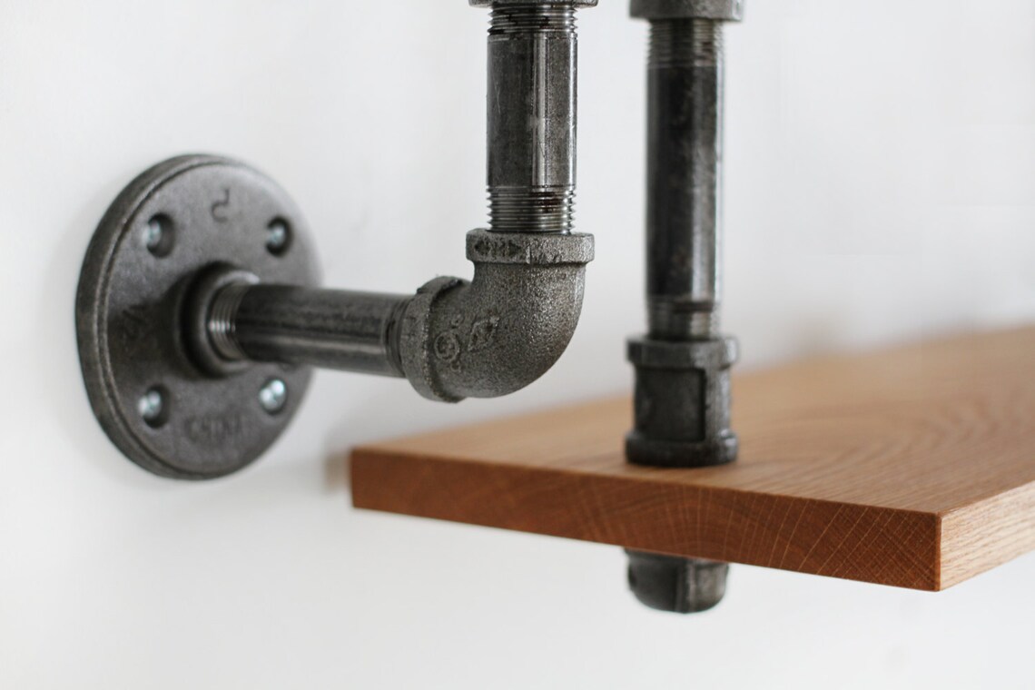 Hanging Shelf Made with Black Iron Pipe. Industrial Style Etsy