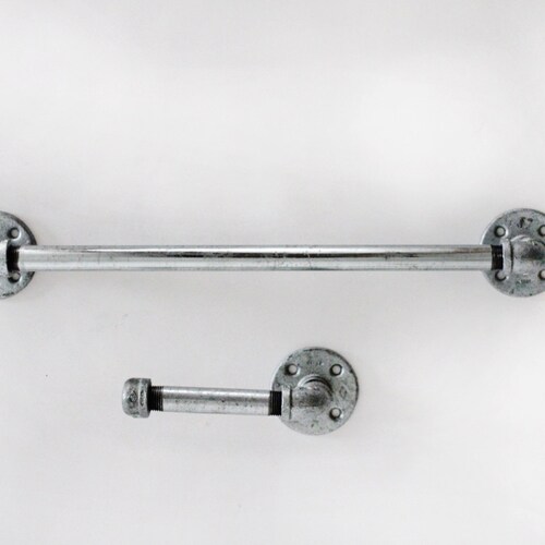 2pc Bathroom Accessories Set in Black Iron Pipe Toilet Paper Etsy