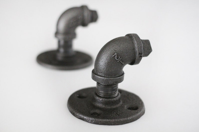 Black Iron Pipe Wall Hooks. Two 2 Multifunctional Hangers. Etsy