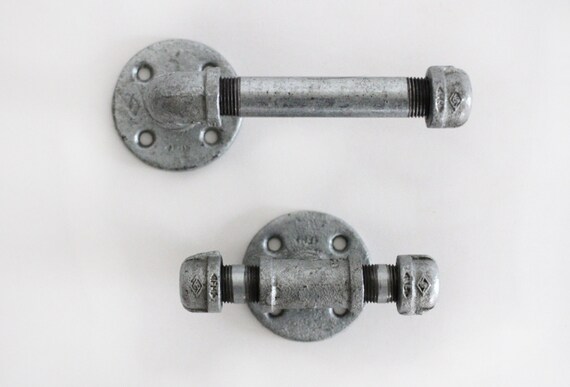 2 Piece Galvanized Pipe Bathroom Accessory Set For Half Bath Etsy