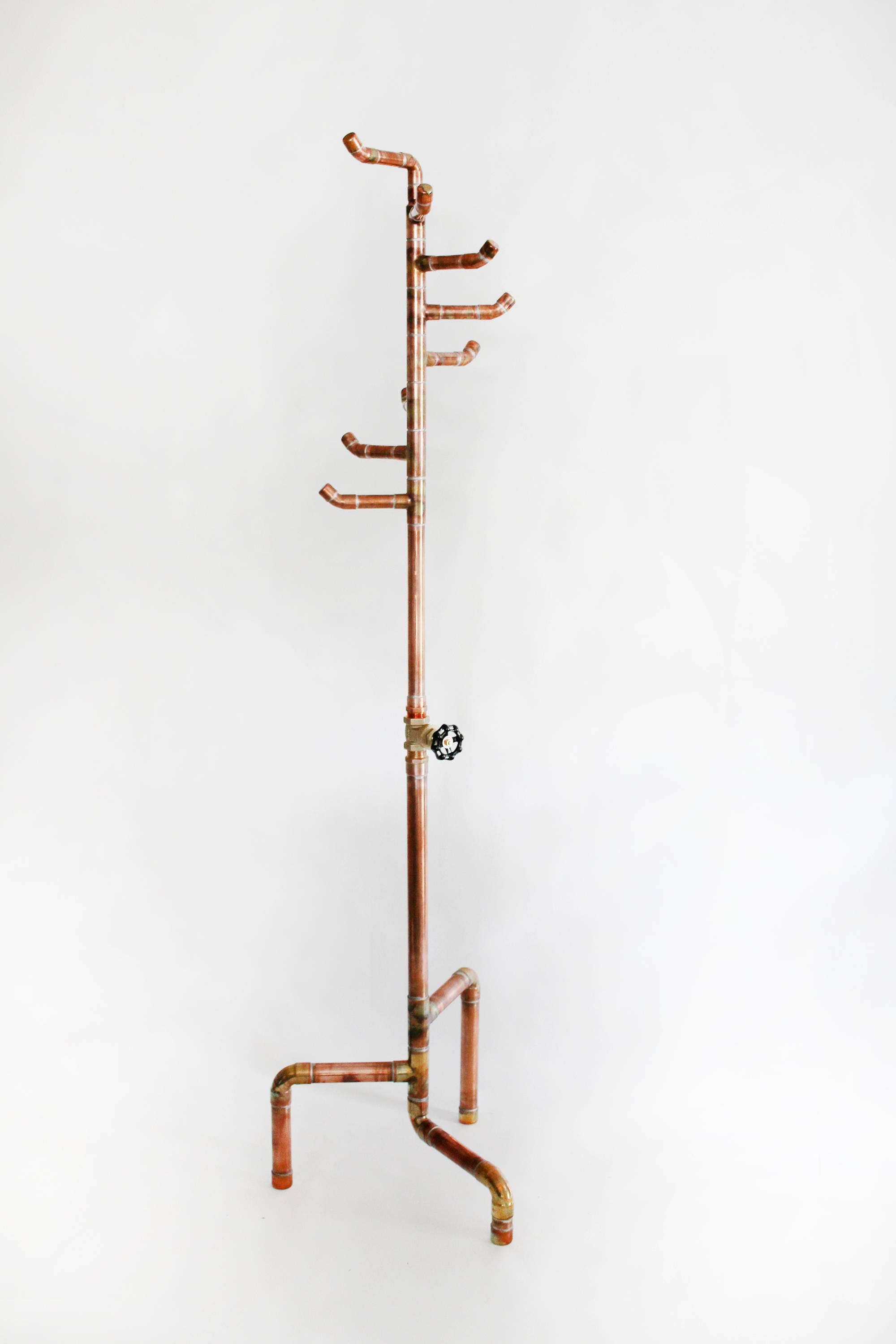 Copper Pipe Coat Rack Free Standing Coat Tree Crafted With Extra