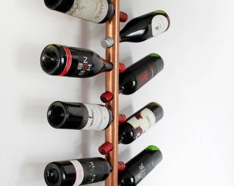 Copper wall wine rack sale