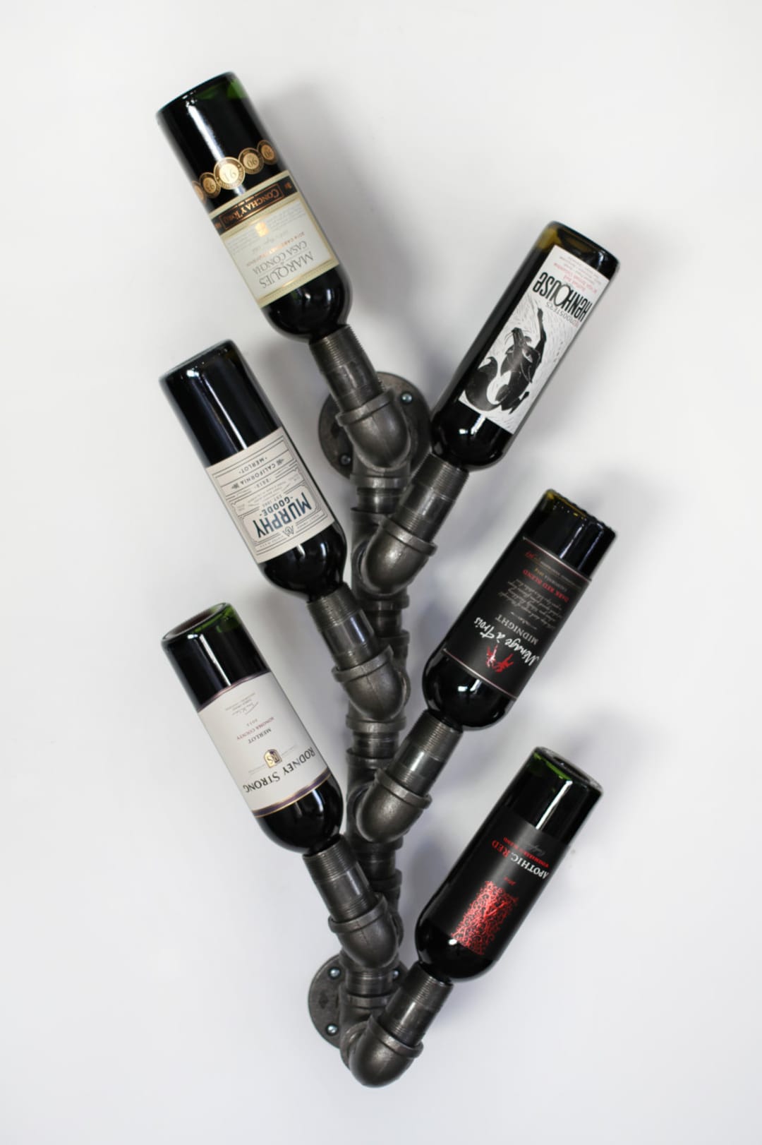 Black pipe wine holder hotsell
