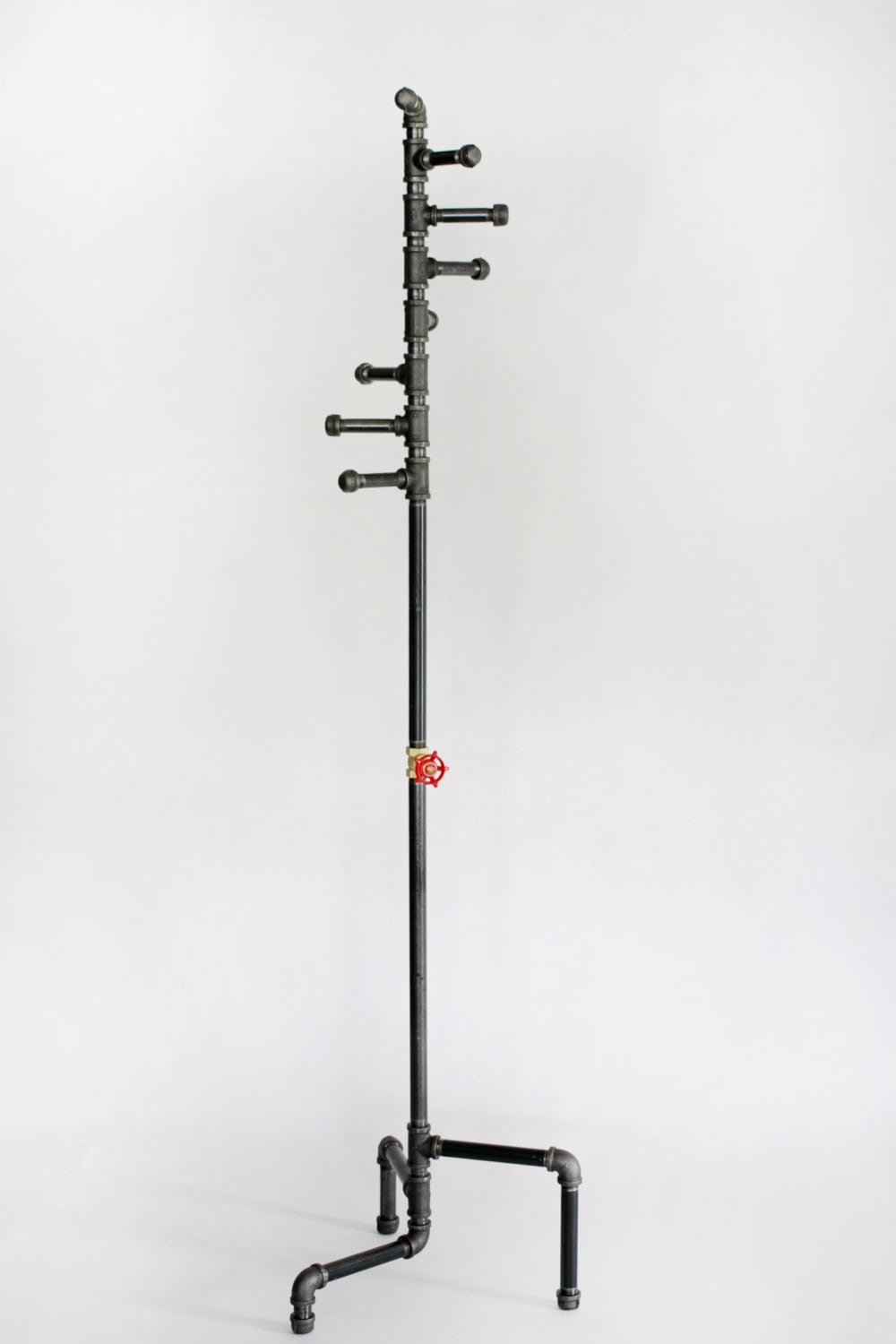 Black Pipe Coat Rack Industrial Style Free Standing Metal Etsy